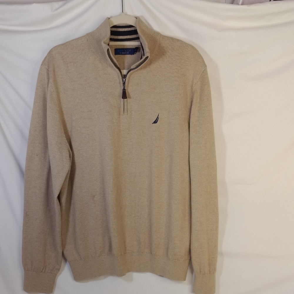 Nautica Men's Tan Zip-Up Sweater